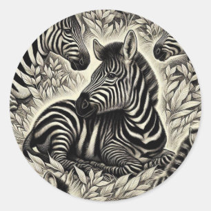 Adesivo Padrão de Zebra da Vintage Cute