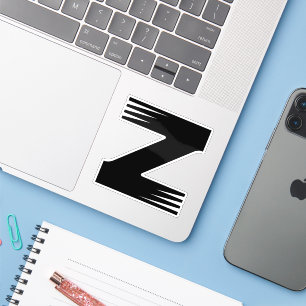 Adesivo Padrão de zebra estilo de linha Z Letra Monograma