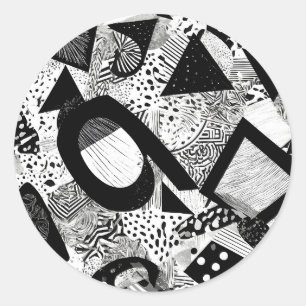 Adesivo Padrão decorativo de Abstrato branco e preto