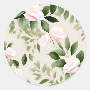 Adesivo Padrão Delicado de Flores de Aquarela Eucalyptus