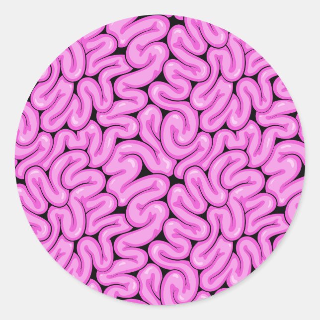 Adesivo Padrão do Cérebro Zombie (Frente)