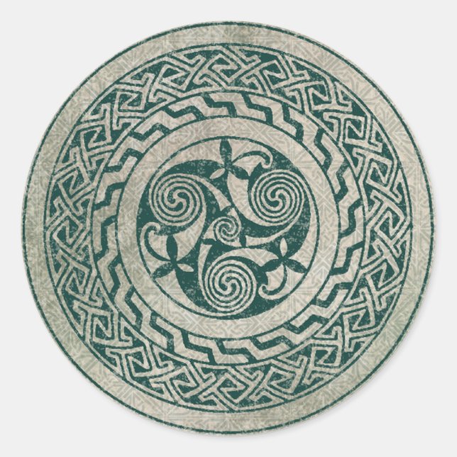 Adesivo Padrão do Medalhão Irlandês Celtic Knotwork em Ver (Frente)