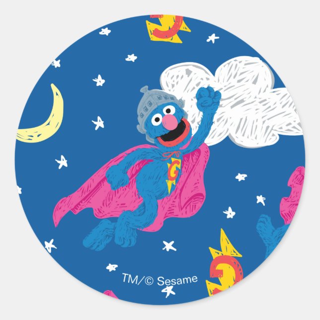 Adesivo Padrão do Super Grover 2.0 no Céu Noturno (Frente)