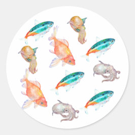 Adesivo Padrão dos animais marinhos