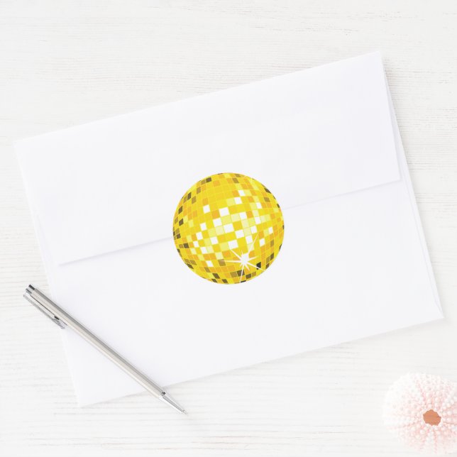 Adesivo Padrão Dourado de esfera de Disco (Envelope)