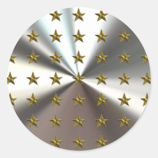 Adesivo Padrão Dourado De Estrelas Em Pinheiros Prateados
