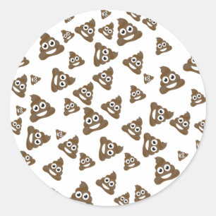 Adesivo Padrão Engraçado de Poop Emoji