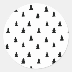 Adesivo Padrão Escandinavo da Árvore de Natal Negra