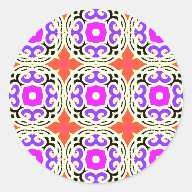 Adesivo Padrão étnico com Motifs marroquinos (Frente)