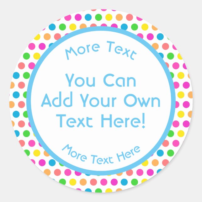 Adesivo Padrão Feliz da Diversão de Bolinhas Coloridas do  (Frente)