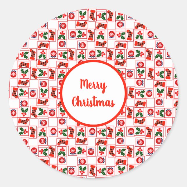 Adesivo Padrão festivo de Natal (Frente)