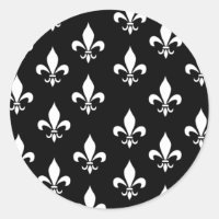 Padrão Flor de Lis Preto e Branco
