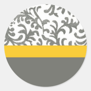 Adesivo Padrão Floral Amarelo e Cinza