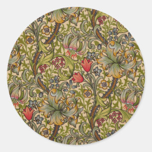Adesivo Padrão Floral Antigo Lírio Dourado de William Morr