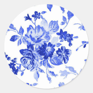 Adesivo Padrão floral azul-vitage