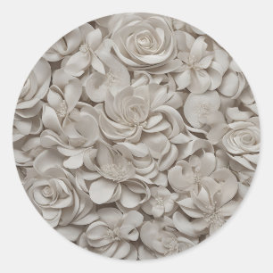 Adesivo Padrão Floral Branco da Gardenia Elegante