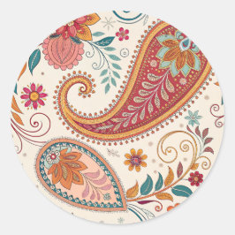 Adesivo Padrão Floral Branco Paisley Boho Vibrante