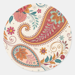 Adesivo Padrão Floral Branco Paisley Boho Vibrante