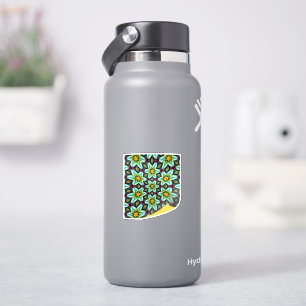 Adesivo Padrão Floral das Estrelas Verdes