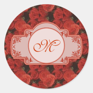 Adesivo Padrão floral do Rosa vermelha personalizável com
