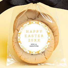 Adesivo Padrão Floral Elegante Amarelo do felz pascoa Pers