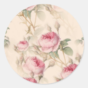 Adesivo Padrão Floral Elegante, Rosas Rosa Envelope Selos