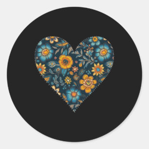 Adesivo Padrão Floral Fofo em Estilo Retro Ucraniano Ucrân