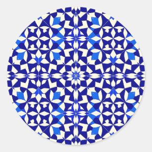 Adesivo Padrão Floral Geométrico Azul-Marinho