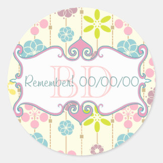 Adesivo Padrão floral geométrico de aspecto retrô bonito c