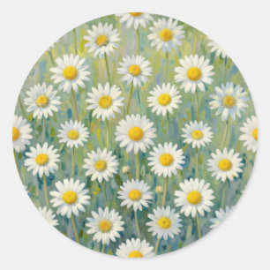 Adesivo Padrão Floral Impressionista Prado de Margaridas