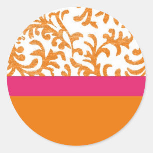 Adesivo Padrão Floral Laranja e Rosa