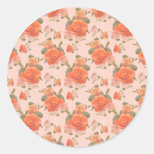 Adesivo padrão floral laranja rosa de casamento primavera