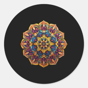 Adesivo Padrão Floral Mandala Zen Vibrante Para Meditação