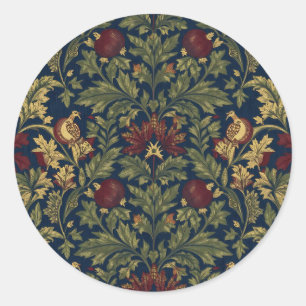 Adesivo Padrão Floral Romã Azul-Marinho William Morris