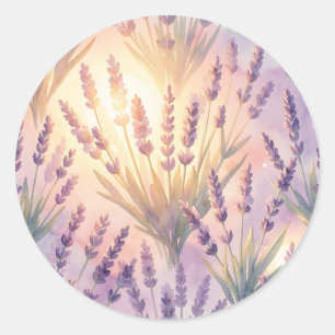 Adesivo Padrão Floral Roxo Lavanda em Aquarela Sonhadora