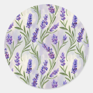 Adesivo Padrão Floral Seamless de Aquarela Lavanda