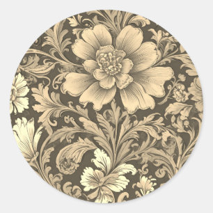 Adesivo Padrão Floral Sepia Vintage Incrível