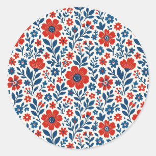 Adesivo padrão floral temático EUA/americano