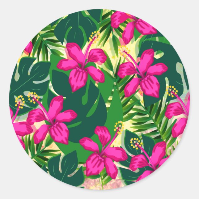 Adesivo Padrão Floral Tropical do Estilo Havaiano (Frente)