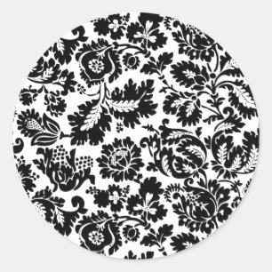 Adesivo Padrão Floral Veneziano Preto e Branco de William