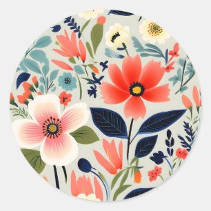 Adesivo Padrão Floral Vintage com Cores Negrito