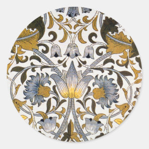 Adesivo Padrão Floral William Morris Lodden: Azul Dourado