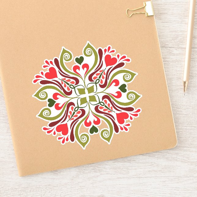 Adesivo Padrão Folclórico Floral Húngaro (Notebook)
