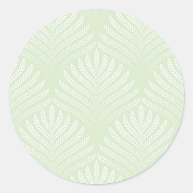 Adesivo Padrão foliar clássico em branco e verde (Frente)