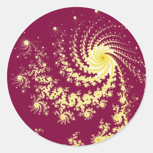 Adesivo Padrão Fractal de Mandelbrot Vermelhos (Frente)