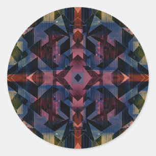 Adesivo Padrão geométrico abstrato com flor azul