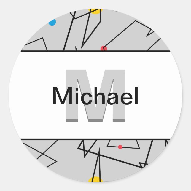 Adesivo Padrão Geométrico Angular Retroativo Monograma (Frente)