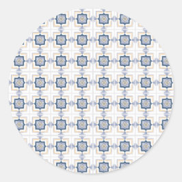 Adesivo Padrão geométrico azul e branco