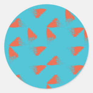 Adesivo Padrão geométrico azul, laranja, vibrante e de ten