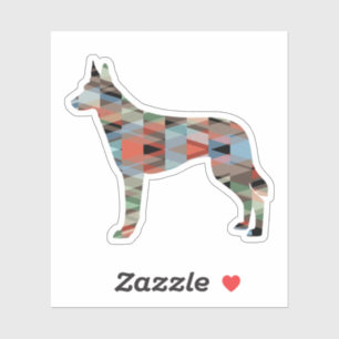 Adesivo Padrão Geométrico Belga Malinois Silhouette Pla